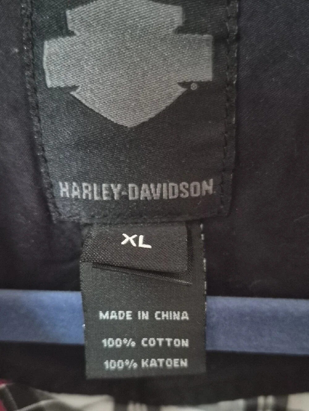 Harley-Davidson Black and White Plaid Short Sleeve Shirt